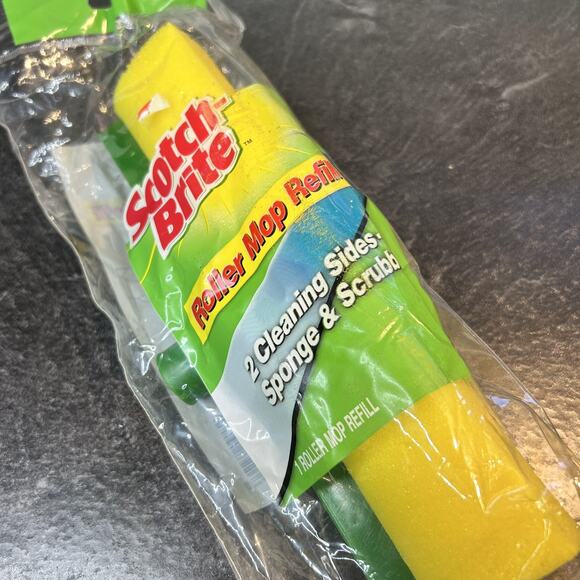 2005 NEW 3M Scotch‎ Brite Roller Mop Refill Cleaning & Scrubber Double Sided - Picture 2 of 8